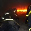 Hašení požáru - cvičení jednotky na DO v Ostravě Vítkovicích 05.04.2012