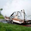 Požár obytného přívěsu v autokempu 12.05.2012