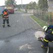 Náraz osobního automobilu do hlavního uzávěry plynu v Markvartovicích 16.08.2012
