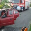 Náraz osobního automobilu do hlavního uzávěry plynu v Markvartovicích