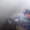 Požár unimobuněk v autobazaru v Děhylově 20.12.2013